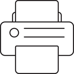 Sticker - Linear illustration of printer icon.