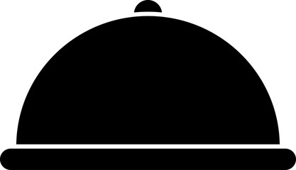 Sticker - Black Cloche Isolated Icon in Flat Style.