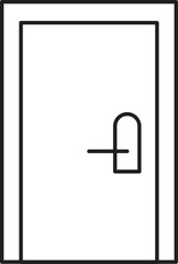 Wall Mural - Line Art Illustration of Door Icon.