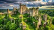 © tammanoon - A medieval castle now in ruins covered by green vegetation , green, vegetation, castle