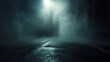 © Maule - Mysterious foggy alleyway with a single street lamp at night