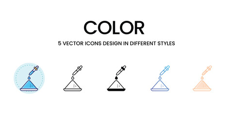 Canvas Print - Color icons vector set stock illustration 