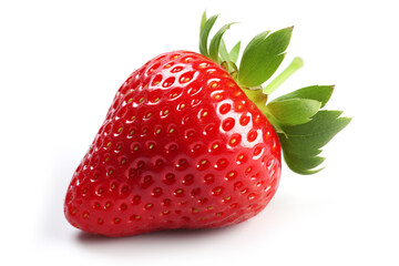 Wall Mural - strawberries isolated on white background. One strawberry