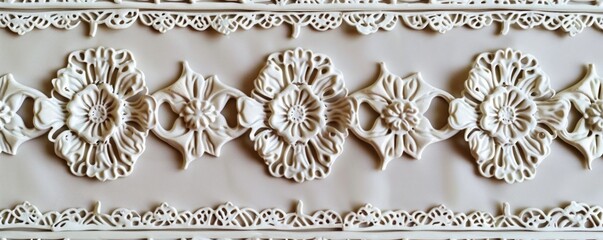 Wall Mural - Decorative border with vintage lace designs, captured in stunning clarity