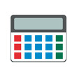 © Kamila - Electronic calculator in flat style. Digital math keyboard isolated device vector illustration.