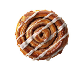 Wall Mural - Fresh cinnamon roll bun isolated on transparent or white background 