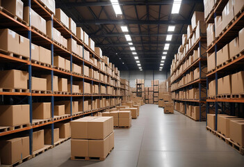 Large warehouse with many products ready for export.