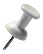 © Mr. Stocker - White plastic push pin with a sharp metal point, cut out - stock png.
