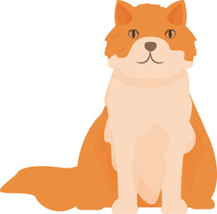 Poster - Fluffy orange cat sitting peacefully, domestic animal illustration