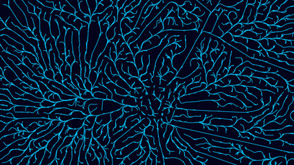 Mycelium Fungus Macro Pattern. Fungus Scientific Medical Research Background. Science Macro Pattern Backdrop. Futuristic Plant Microbiology Healthcare. Vector Illustration.