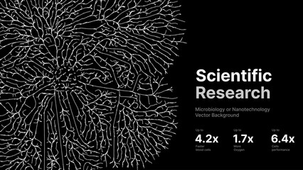 Mycelium Fungus Macro Pattern. Fungus Scientific Medical Research Background. Science Macro Pattern Backdrop. Futuristic Plant Microbiology Healthcare. Vector Illustration.