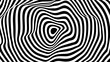 © ec0de - Psychedelic Warped Lines Optical Illusion Texture. Abstract Geometric Background Vector Design. Black and White Modern Pattern Op Art Illustration.