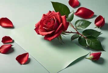 Poster - beautiful colorful red roses with empty blank