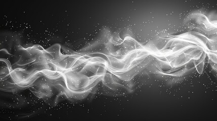 Wall Mural - It creates a mesmerizing spectacle as white smoke swirls gracefully through a dark space.