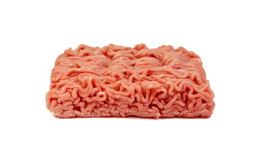 Wall Mural - Fresh raw minced beef meat isolated on white.