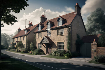 Wall Mural - old house in street