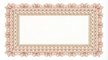 Sticker - Frilly frame with cute design elements, cute, frilly, frame, ornate, decorative, girly, adorable, lace, border, pink