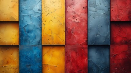 Wall Mural - a colored rectangle with these colors in specific order, blue, red, and yellow