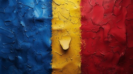 Wall Mural - a colored rectangle with these colors in specific order, blue, red, and yellow
