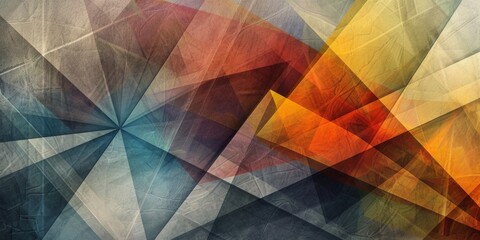Wall Mural - abstract triangles, in the style of line art, transparency, multi color