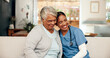 © KayJoint/peopleimages.com - Hug, senior woman and nurse with stethoscope in nursing home for retirement, wellness and elderly care. Female people, medic and embrace as caregiver, staff and support for appointment or check up