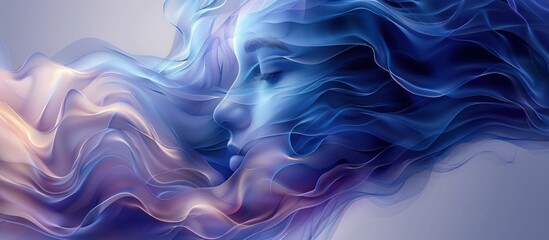 Abstract Woman in Blue and Purple Smoke