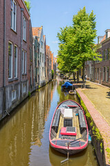 Sticker - Small canal at the old town of Alkmaar, The Netherlands