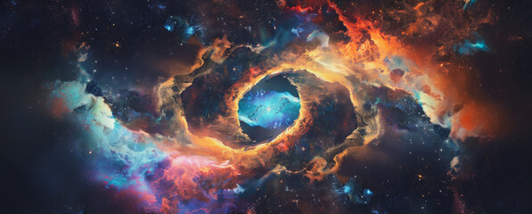 Wall Mural - cosmic eye nebula, glowing with star dust and gas
