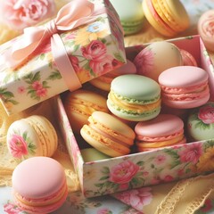 Sticker - macaron box 