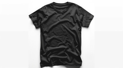 Wall Mural - Black t-shirt on white background