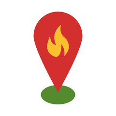 Poster - Fire location flat icon