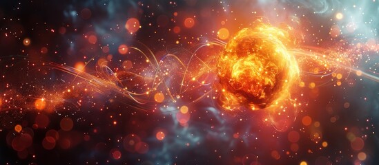 Poster - Cosmic Fireball: A fiery celestial spectacle