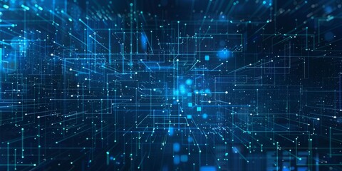 Wall Mural - blue technology digital texture background