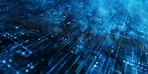 Wall Mural - blue technology digital texture background