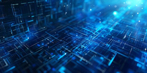 Wall Mural - blue technology digital texture background