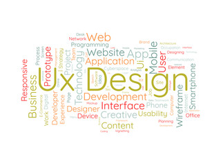 Wall Mural - ux design wordcloud template. web business concept vector background.