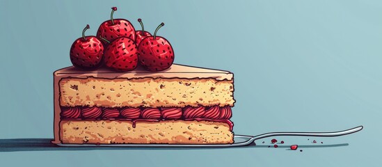 Canvas Print - A Slice of Strawberry Cake