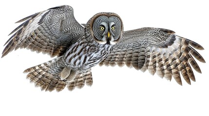 Wall Mural - Majestic Great Gray Owl in Flight