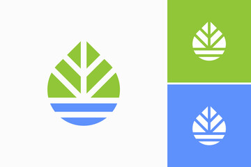 Sticker - Leaf Water Vector Logo Premium