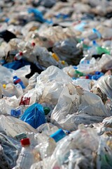 Wall Mural - plastic waste mountain - environmental pollution and recycling challenge.