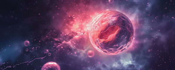 Wall Mural - a single cell in a cosmic sea of nebula