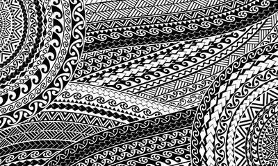Polynesian Maori traditional pattern design and tribal illustration creative patterns