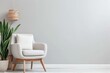 © AlexCobalt - Modern Minimalist Living Room with White Armchair and Indoor Plant