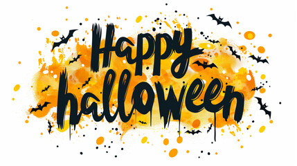 happy halloween illustration of an background with splashes