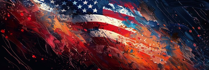 festive 4th of july background. Full with fireworks and USA flag. Independence Day (United States)
