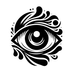 Canvas Print - design artistic eye black and white vector