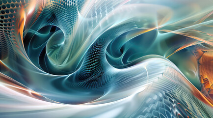 Poster - Modern abstract digital artwork, algorithmic designs. Generative AI.