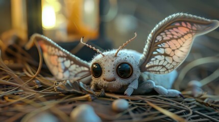 Wall Mural - A close up of a stuffed animal with big eyes