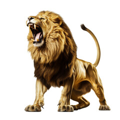 Wall Mural - brown lion isolated on white