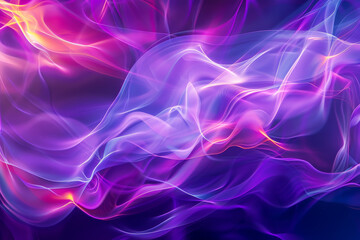 Wall Mural - A purple and blue wave of light with a yellowish tint